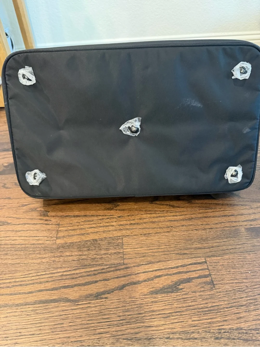 Burberry Beige Plaid Duffel with Black Base and Straps
